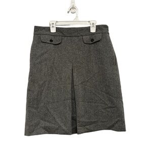J Crew 100% Wool Skirt Knee Length Pleated Skirt Women’s Sz  8 Gray